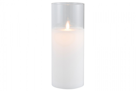 Lumanare LED, Sticla, Transparent, 10x10x25 cm [1]