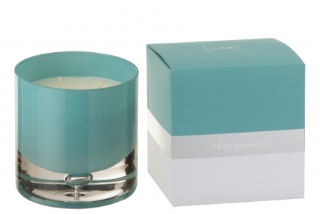 Lumanari parfumate si odorizante - Lumanare parfumata, Ceara, Turcoaz, 13.1x13.1x12.6 cm