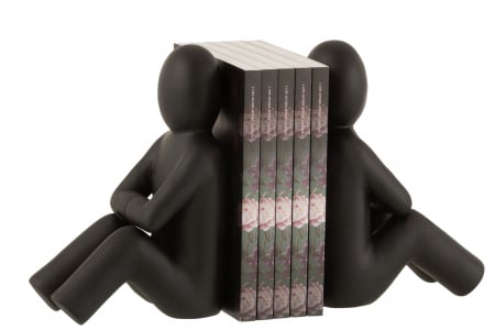 Accesorii - Set 2 suporturi pentru carti Maurice, Rasina, Negru, 30x9x23 cm