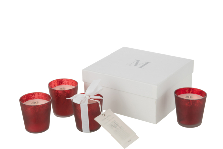 SALE % - Lumânare parfumata Set 4 Deluxe Rosu-21H