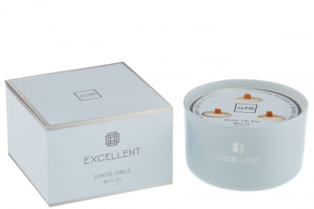 Lumanari parfumate si odorizante - Lumanare parfumata, Sticla, Albastru, 13x13x8 cm