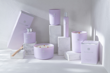 Lumanare parfumata, Sticla, Mov, 9x9x11 [3]