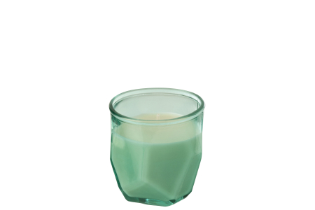 SALE % - Lumanare, Sticla, Albastru, 9x9x9.5