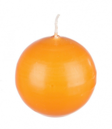 SALE % - Lumanare Tangerine sfera, Ceara, Portocaliu, 7x7x7 cm 
