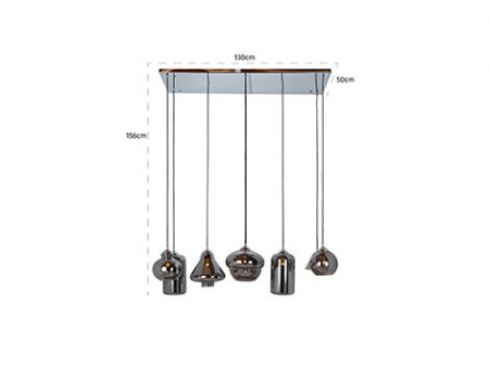 Lustra Crosley, Fier/Sticla, Fumuriu/Auriu, 155x130x50 cm [3]