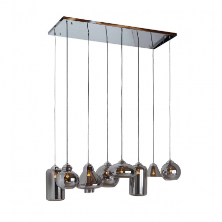 Lustra Crosley, Fier/Sticla, Fumuriu/Auriu, 155x130x50 cm [1]