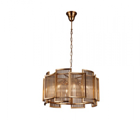 Lustra Cyrine, Fier/Sticla, Auriu, 32/160x59x59 cm [2]