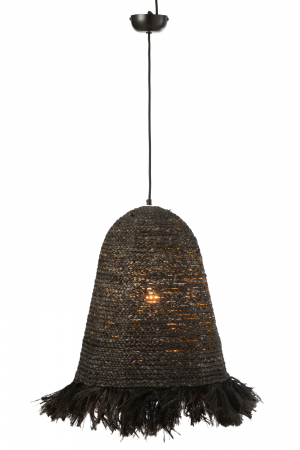 Lustra Ozie, Rattan/Bambus, Negru, 44x44x52 cm [1]