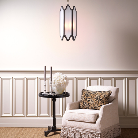 Lustra Rockefeller cu finisaj bronzat, sticla alba |W. 30 | D. 26 | H. 60 cm  [1]