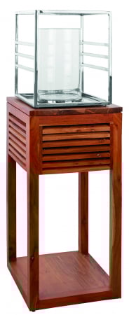 MALIBU, Suport lumânare cu sticlă, inox, l.25,5 cm, h.30 cm [4]