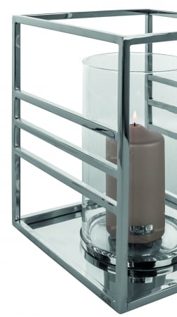 MALIBU, Suport lumânare cu sticlă, inox, l.25,5 cm, h.30 cm [2]