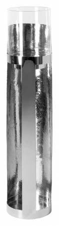 MANIAC, Suport lumânare incl. sticlă, nichel, h.87,5, d.17 cm [1]