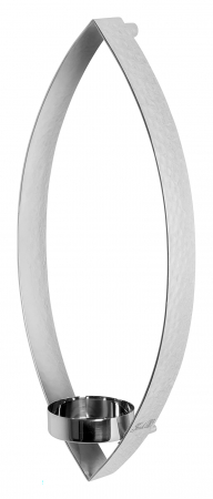 DECORATIUNI - MARUF, Suport lumânare de perete, inox, 12x6x28 cm