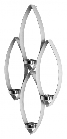 DECORATIUNI - MARUF, Suport lumânare de perete pentru tea lights, inox, 31x6x56 cm