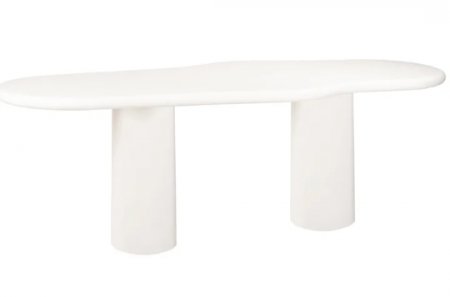 Mese - Masa Bloomstone, MDF, Alb, 76x260x110 cm