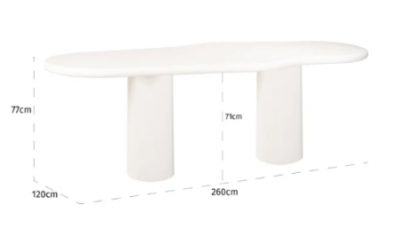Masa Bloomstone, MDF, Alb, 76x260x110 cm [1]