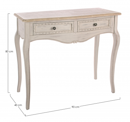 Masa consola Clarisse, MDF/Lemn, Maro, 90x40x80 cm [3]