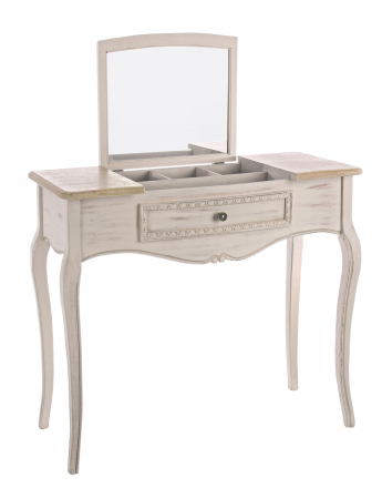 Masa consola cu oglinda, MDF/Lemn, Maro, 90x40x80 cm [9]