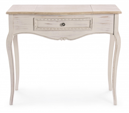 Masa consola cu oglinda, MDF/Lemn, Maro, 90x40x80 cm [4]
