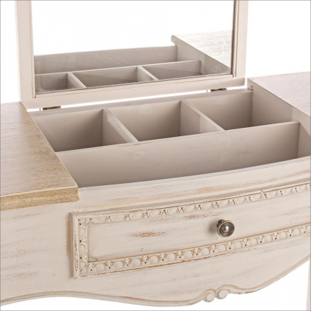 Masa consola cu oglinda, MDF/Lemn, Maro, 90x40x80 cm [8]