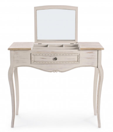 Masa consola cu oglinda, MDF/Lemn, Maro, 90x40x80 cm [3]