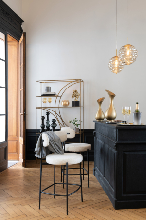 SALE % - Masă de Bar, 2 Sertare, Lemn Negru