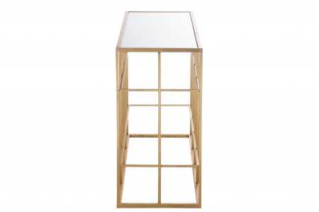 Masa consola, Metal, Auriu, 120x40x78 cm [2]