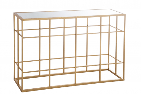 Mese de bar - Masa consola, Metal, Auriu, 120x40x78 cm