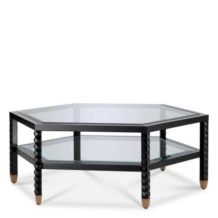 LIVING - Masa de cafea Cornelius clasica neagra |L. 120 | W. 104 | H. 44 cm 
