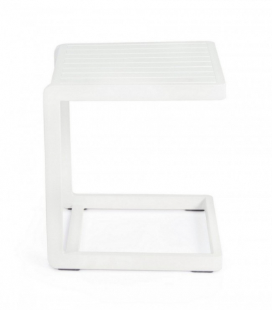 Masa de cafea KONNOR, aluminiu, alb, 40x40x45cm [3]