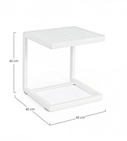 Masa de cafea KONNOR, aluminiu, alb, 40x40x45cm [1]