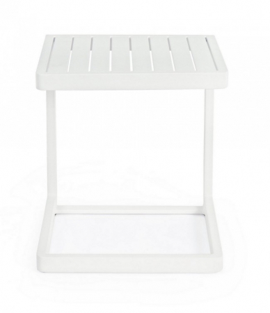 Masa de cafea KONNOR, aluminiu, alb, 40x40x45cm [2]