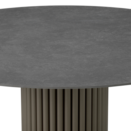 Masa de cafea pentru exterior Volterra rotunda, finisaj bronz, ceramica gri |Ø 110 | H. 45 cm  [3]