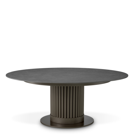 Masa de cafea pentru exterior Volterra rotunda, finisaj bronz, ceramica gri |Ø 110 | H. 45 cm  [2]