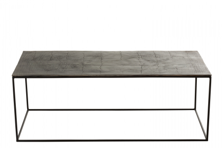 Masa de cafea Rectangular, Aluminiu, Negru/Verde, 110x49x40 cm [1]