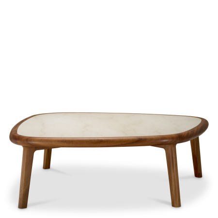 Masa de cafea Wilma lemn de mahon finisaj caramel marmura bej |L. 112 | W. 107.5 | H. 35.5 cm  [3]
