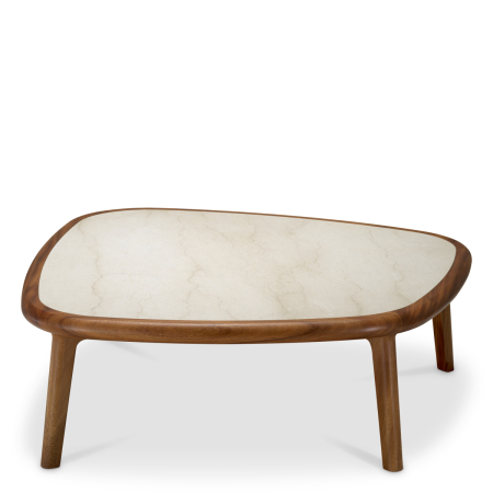 Masa de cafea Wilma lemn de mahon finisaj caramel marmura bej |L. 112 | W. 107.5 | H. 35.5 cm  [1]