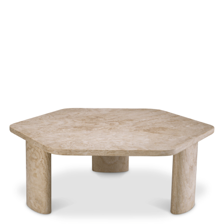 LIVING - Masa de cafea Zenitho travertin |L. 101 | W. 90 | H. 35.5 cm 