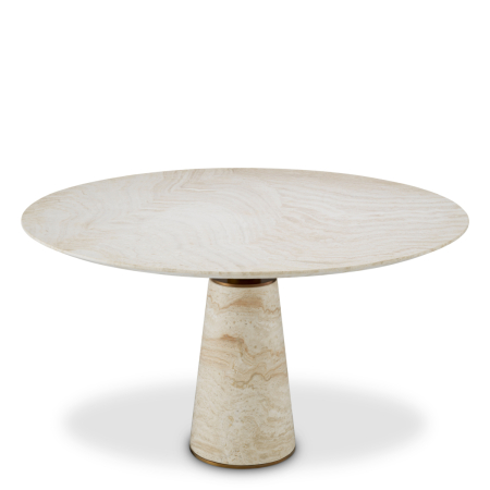 Masa de dining Genova travertin finisaj alama periata |Ø 131.5 | H. 76 cm  [2]
