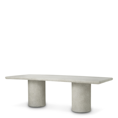 TERASA SI GRADINA - Masa de dining in aer liber Cloverdale, textura de piatra gri |L. 239 | W. 100 | H. 76.5 cm 