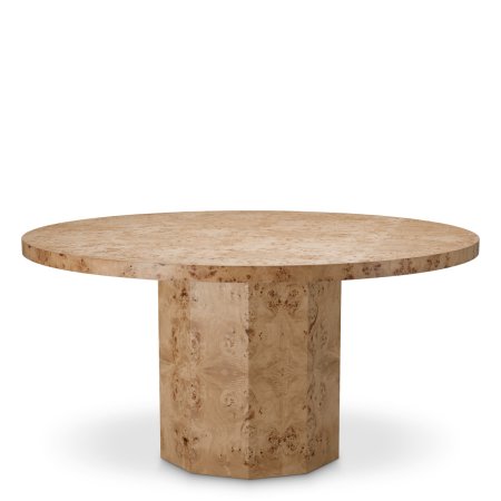 Masa de dining Kingsgrove maro deschis, furnir din lemn masiv |Ø 150 | H. 75.5 cm [1]