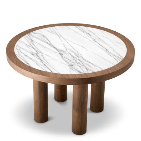 Masa de dining Presedio furnir de nuc, marmura biano liliac |Ø 120 | H. 76 cm  [1]