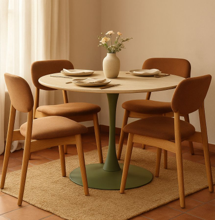 Masa de dining Stockholm verde, ø 120x76 cm [5]