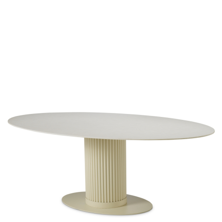 Masa de exterior Volterra ovala cu finisaj nisipos, ceramica crem [1]