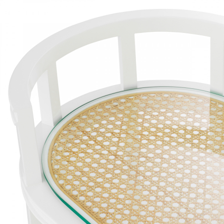 Masă de servire cu roti, Bahamas, finisaj alb din trestie [5]