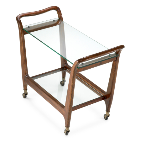 Masa de servire cu roti Julianne clasic maro |L. 96 | W. 45 | H. 78 cm  [2]