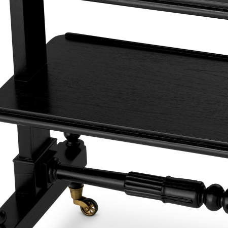 Masa de servire cu roti Lysander cu finisaj clasic negru |L. 107.5 | W. 55 | H. 132 cm  [3]