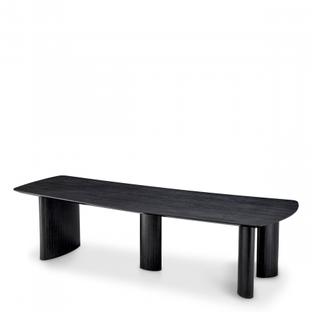 SALE % - Masă dining, Bergman L, furnir din stejar, gri cărbune, Dims: L. 300 | W. 120 | H. 76.5  (CM)
