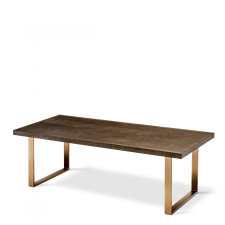 Masă dining, Melchior, furnir din stejar, maro 230 cm, Dims: L. 230 | W. 100 | H. 75  (CM) [2]