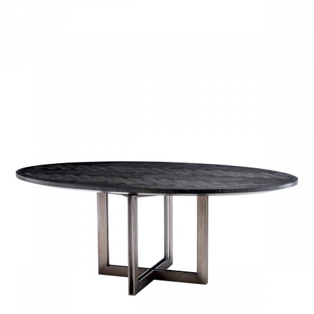 Mese dining - Masă dining, Melchior, ovala, furnir din stejar, carbune, Dims: L. 200 | W. 120 | H. 76  (CM)